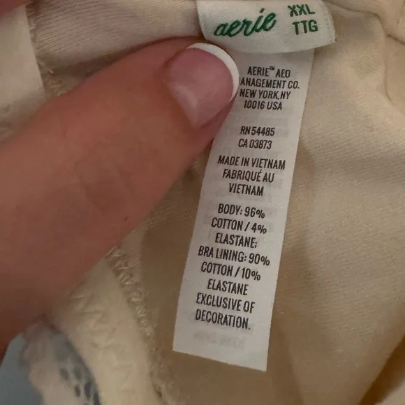 NWT AERIE Beige Lace Trim Crop Tank Top - Picture 4 of 5